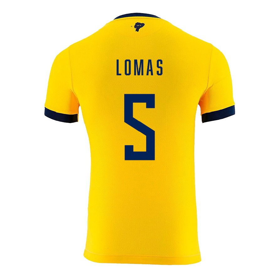 Kandiny Kinder Ecuadorianische Ariana Lomas #5 Gelb Heimtrikot Trikot 22-24 T-shirt