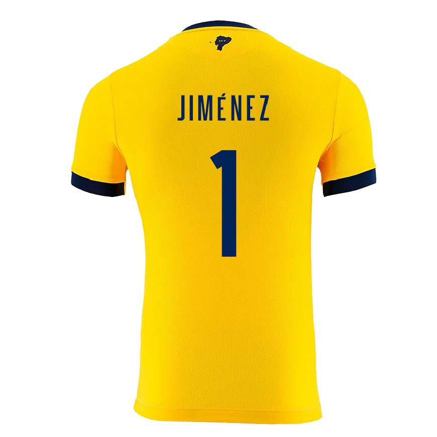 Kandiny Kinder Ecuadorianische Tony Jimenez #1 Gelb Heimtrikot Trikot 22-24 T-shirt