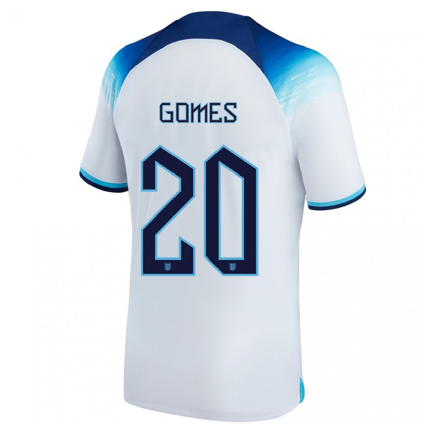Kandiny Kinder Englische Angel Gomes #20 Weiß Blau Heimtrikot Trikot 22-24 T-shirt