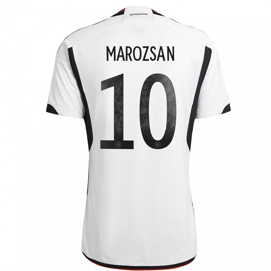 Kandiny Kinder Deutsche Dzsenifer Marozsan #10 Weiß Schwarz Heimtrikot Trikot 22-24 T-shirt
