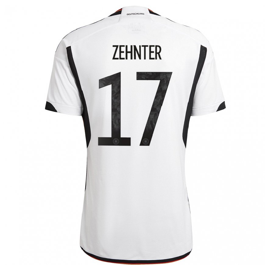 Kandiny Kinder Deutsche Aaron Zehnter #17 Weiß Schwarz Heimtrikot Trikot 22-24 T-shirt