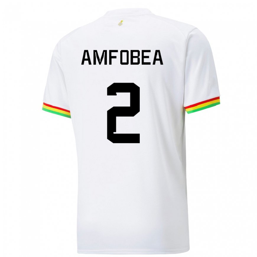 Kandiny Kinder Ghanaische Gladys Amfobea #2 Weiß Heimtrikot Trikot 22-24 T-shirt