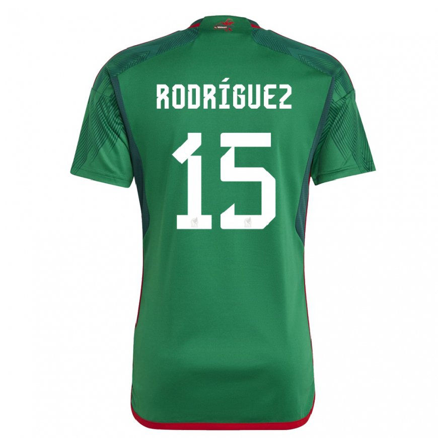 Kandiny Kinder Mexikanische Jorge Rodriguez #15 Grün Heimtrikot Trikot 22-24 T-shirt