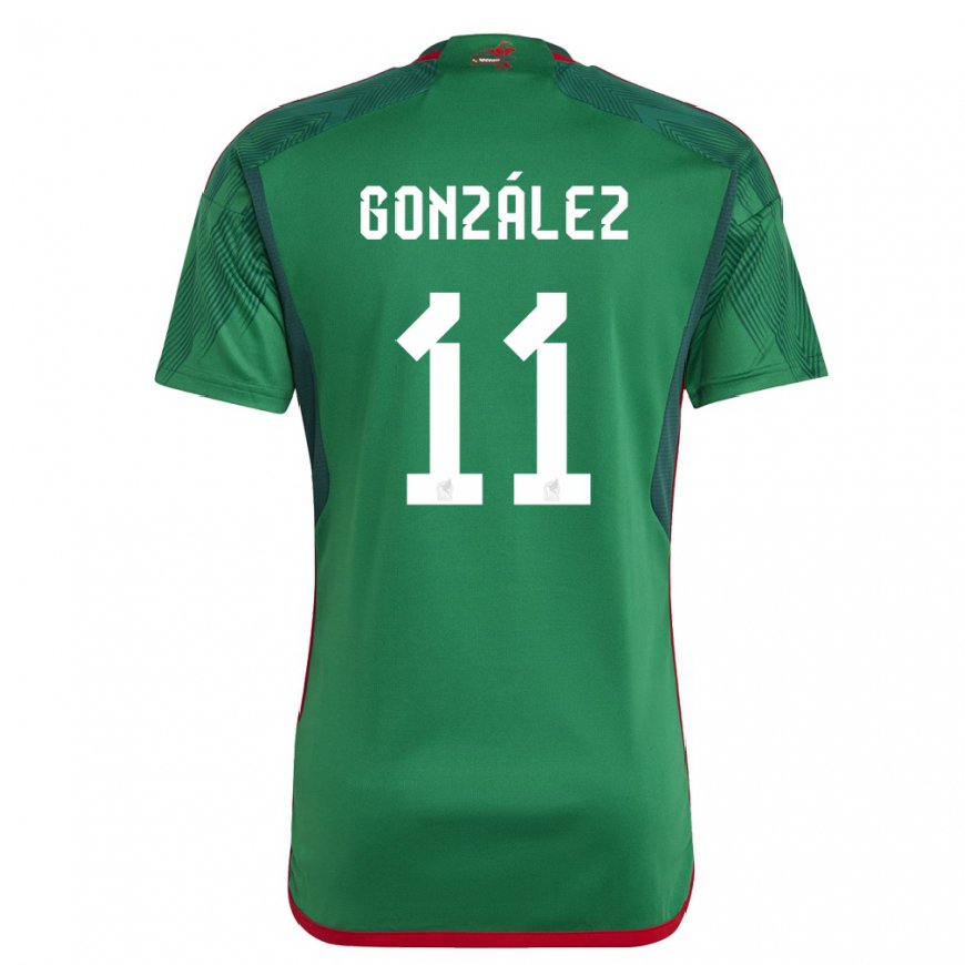 Kandiny Kinder Mexikanische Bryan Gonzalez #11 Grün Heimtrikot Trikot 22-24 T-shirt