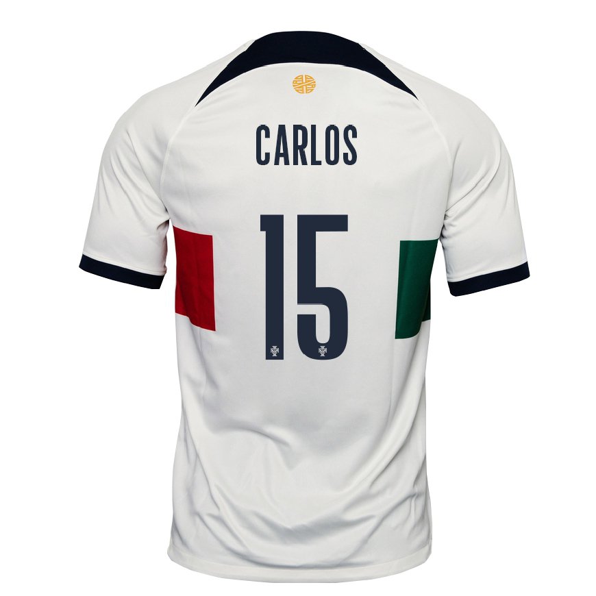 Kandiny Kinder Portugiesische Ze Carlos #15 Weiß Auswärtstrikot Trikot 22-24 T-shirt