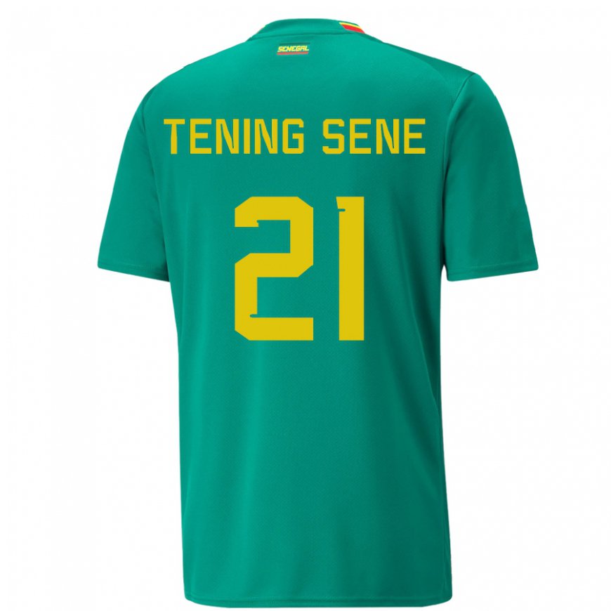 Kandiny Kinder Senegalesische Tening Sene #21 Grün Auswärtstrikot Trikot 22-24 T-shirt