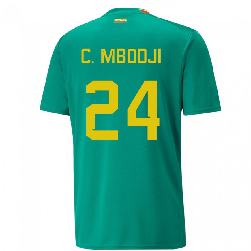 Kandiny Kinder Senegalesische Coumba Sylla Mbodji #24 Grün Auswärtstrikot Trikot 22-24 T-shirt
