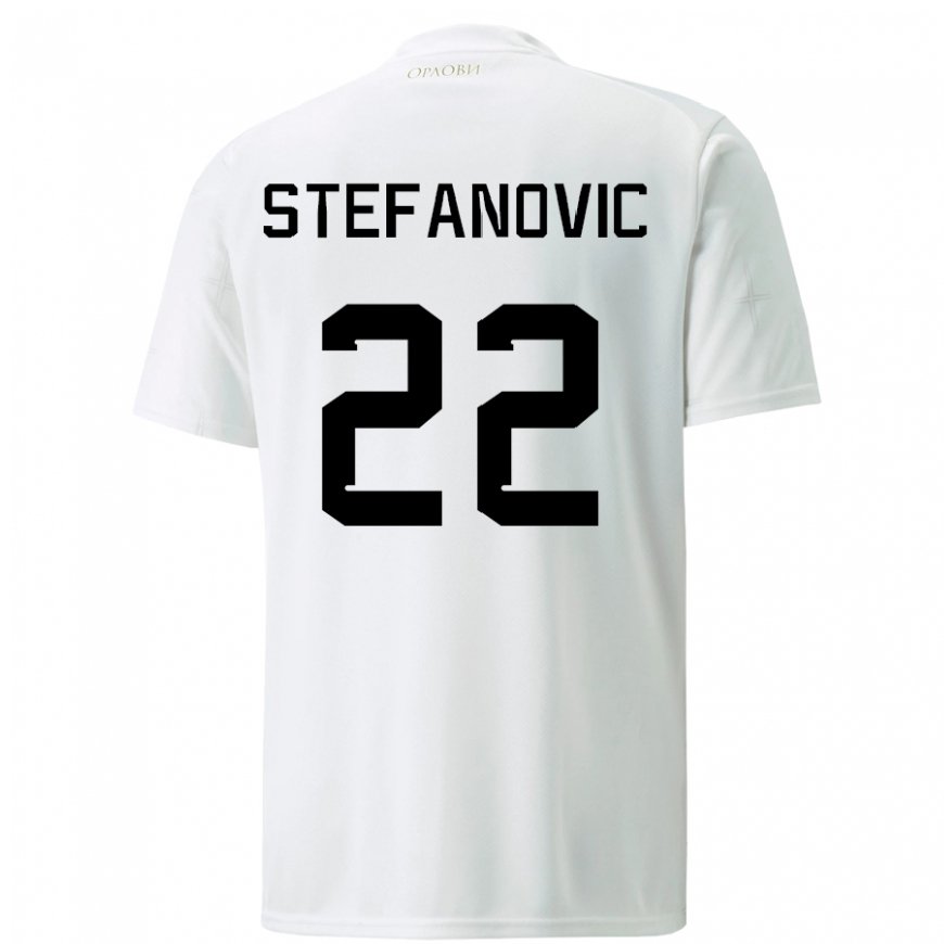Kandiny Kinder Serbische Dejana Stefanovic #22 Weiß Auswärtstrikot Trikot 22-24 T-shirt