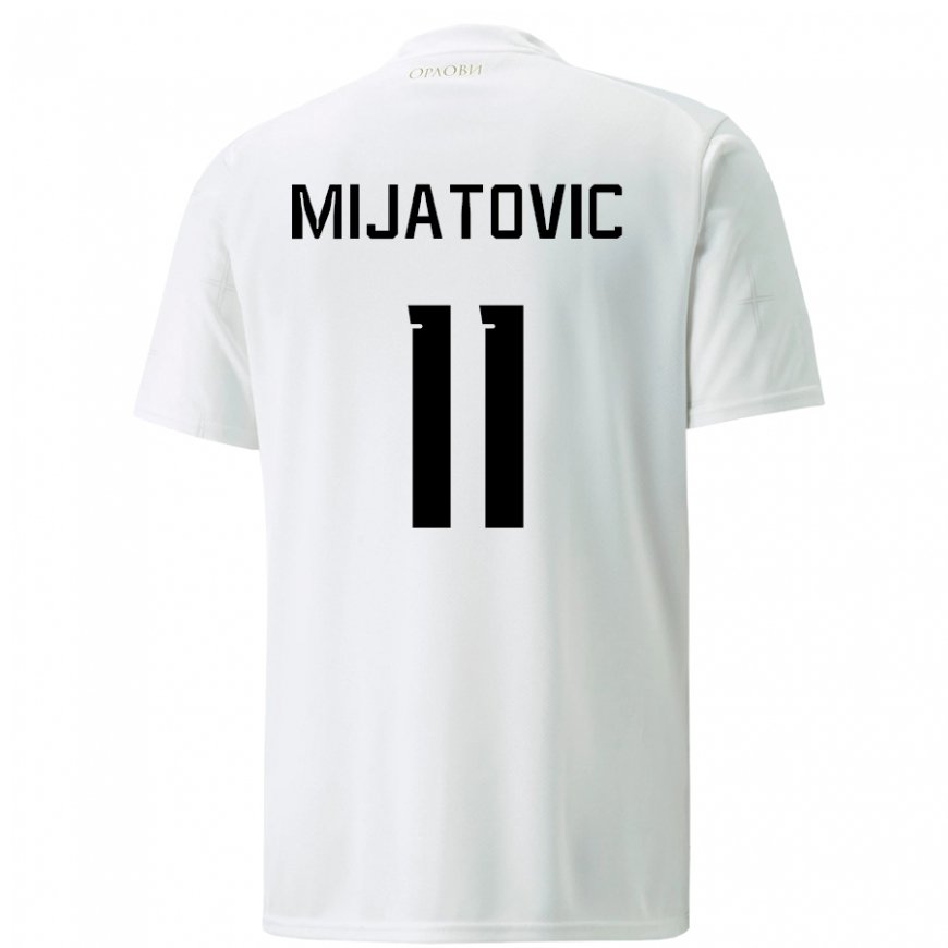 Kandiny Kinder Serbische Jovan Mijatovic #11 Weiß Auswärtstrikot Trikot 22-24 T-shirt