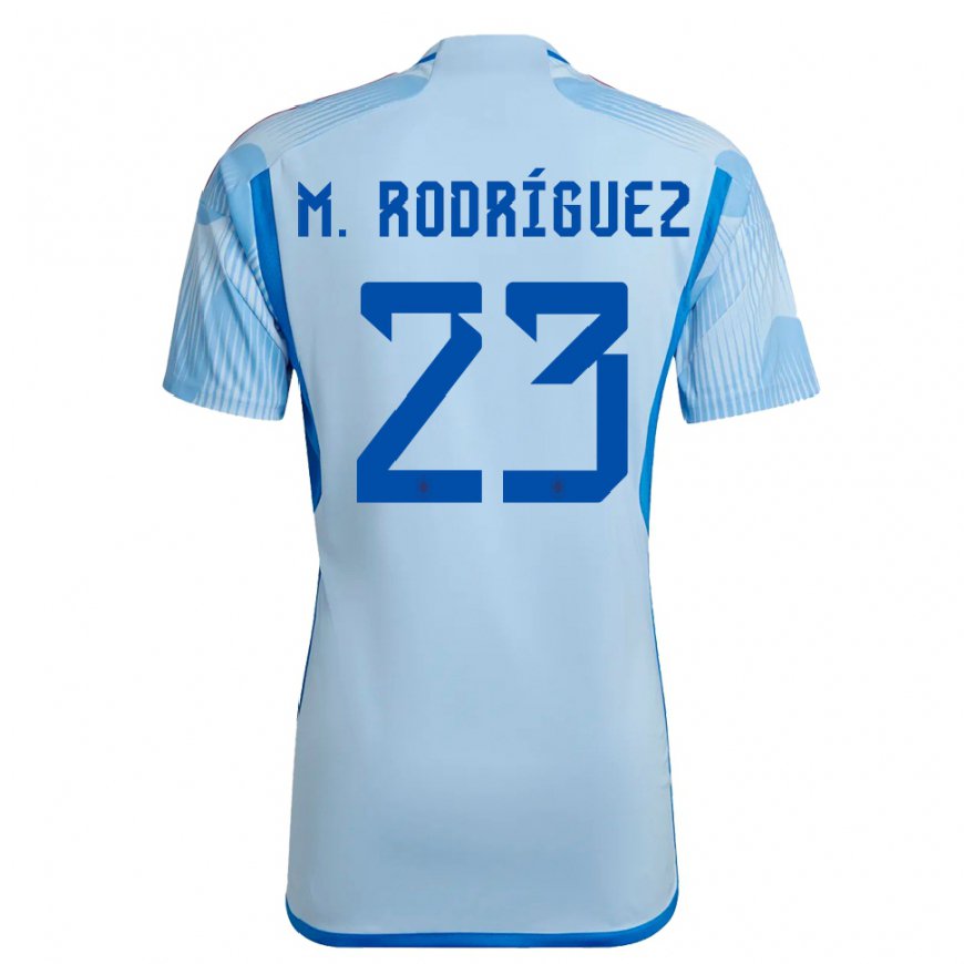 Kandiny Kinder Spanische Misa Rodriguez #23 Himmelblau Auswärtstrikot Trikot 22-24 T-shirt
