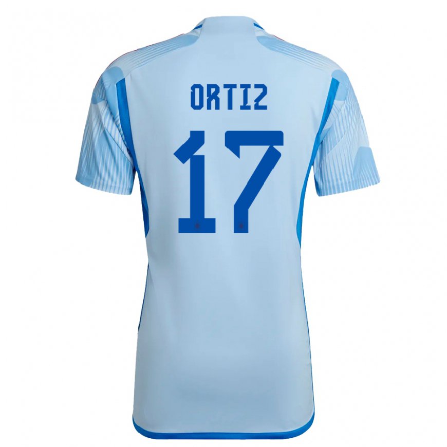 Kandiny Kinder Spanische Angel Ortiz #17 Himmelblau Auswärtstrikot Trikot 22-24 T-shirt