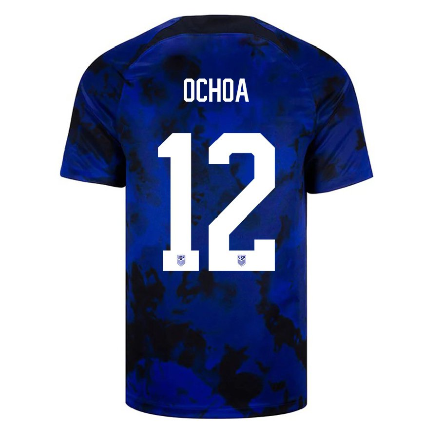 Kandiny Kinder Us-amerikanische Emmanuel Ochoa #12 Königsblau Auswärtstrikot Trikot 22-24 T-shirt