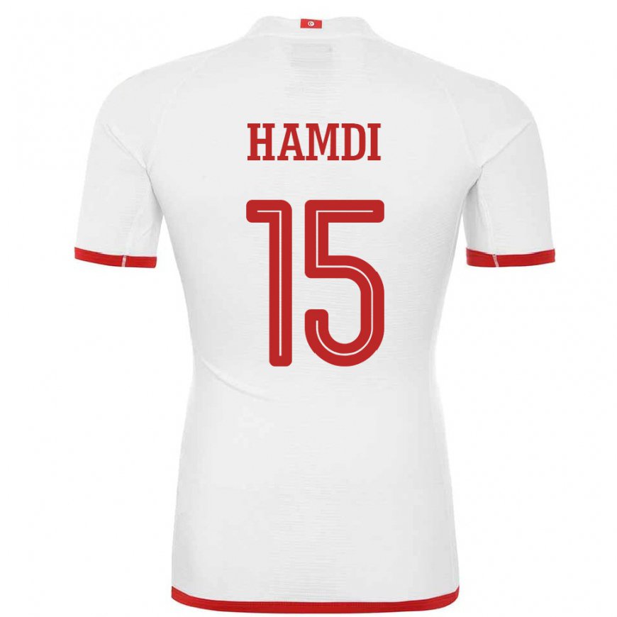 Kandiny Kinder Tunesische Hanna Hamdi #15 Weiß Auswärtstrikot Trikot 22-24 T-shirt