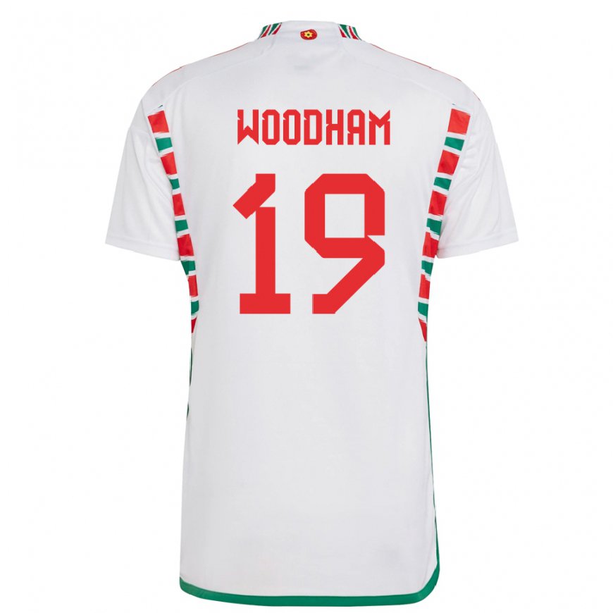 Kandiny Kinder Walisische Lily Woodham #19 Weiß Auswärtstrikot Trikot 22-24 T-shirt