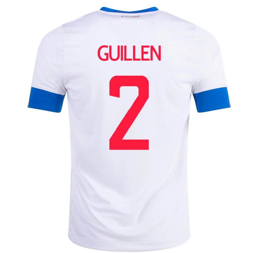 Kandiny Kinder Costa-ricanische Gabriela Guillen #2 Weiß Auswärtstrikot Trikot 22-24 T-shirt