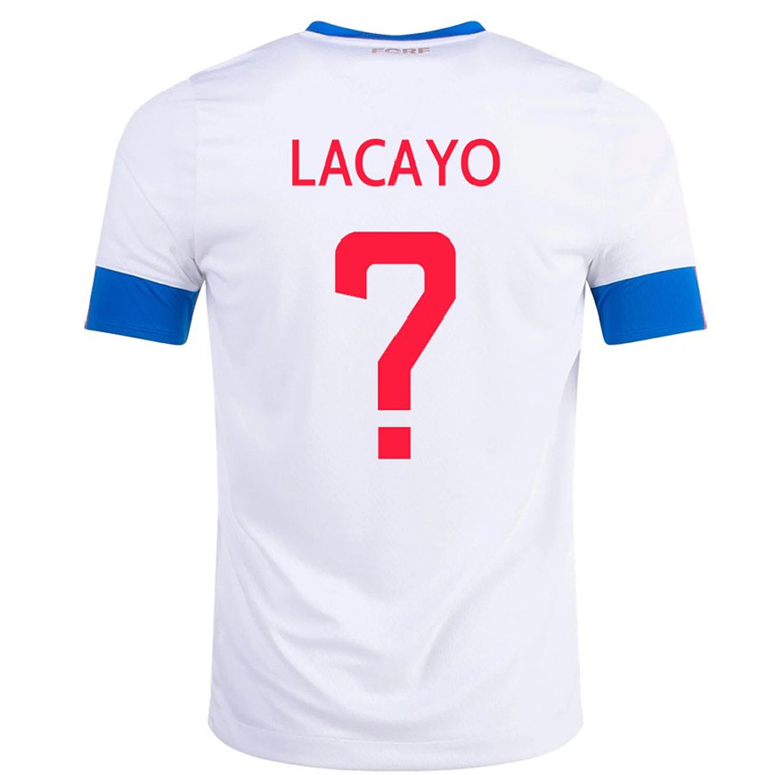 Kandiny Kinder Costa-ricanische Marcelo Lacayo #0 Weiß Auswärtstrikot Trikot 22-24 T-shirt