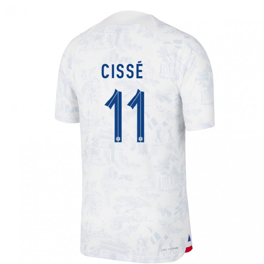 Kandiny Kinder Französische Lamine Cisse #11 Weiß Blau Auswärtstrikot Trikot 22-24 T-shirt