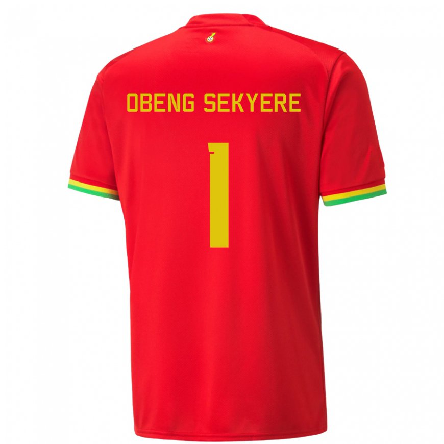 Kandiny Kinder Ghanaische Gregory Obeng Sekyere #1 Rot Auswärtstrikot Trikot 22-24 T-shirt