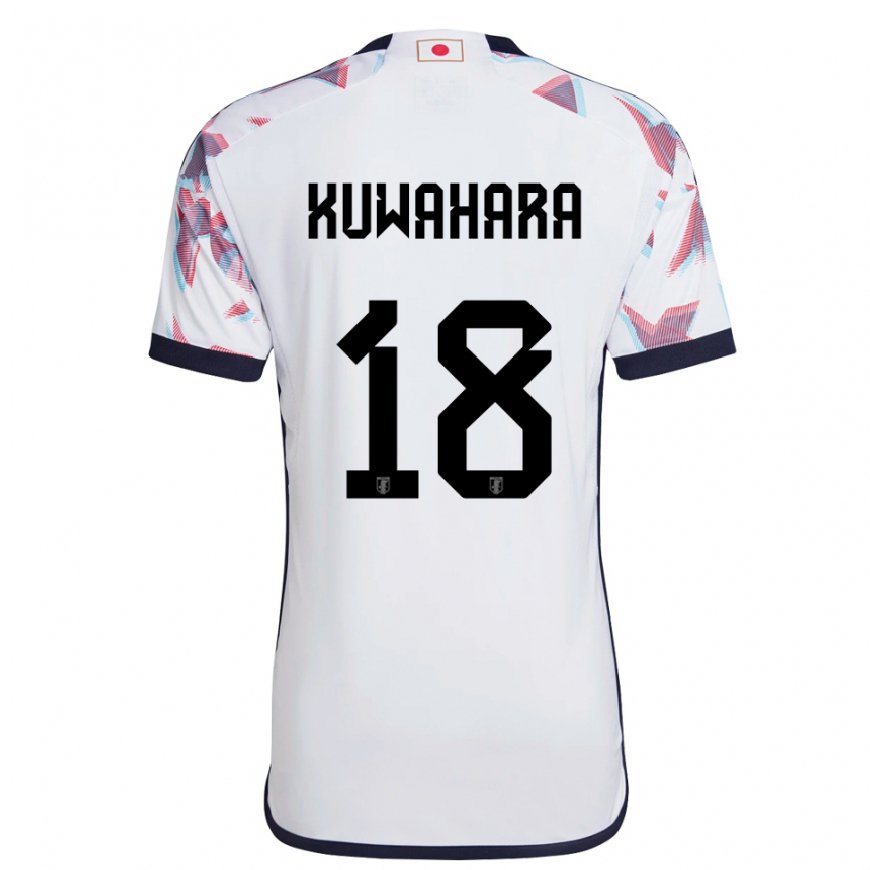 Kandiny Kinder Japanische Rikuto Kuwahara #18 Weiß Auswärtstrikot Trikot 22-24 T-shirt
