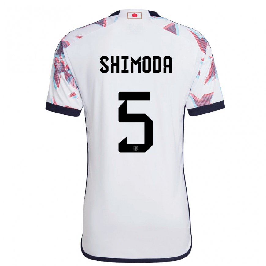 Kandiny Kinder Japanische Yoshihiro Shimoda #5 Weiß Auswärtstrikot Trikot 22-24 T-shirt