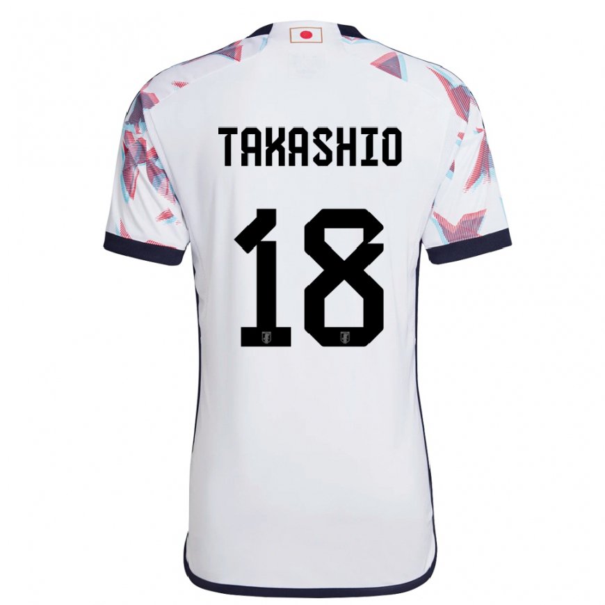 Kandiny Kinder Japanische Hayase Takashio #18 Weiß Auswärtstrikot Trikot 22-24 T-shirt