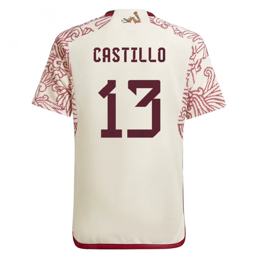 Kandiny Kinder Mexikanische Jose Castillo #13 Wunder Weiß Rot Auswärtstrikot Trikot 22-24 T-shirt