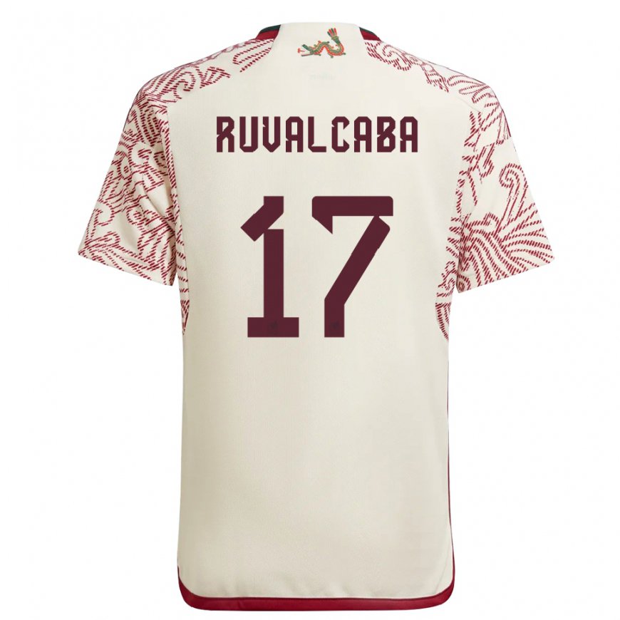 Kandiny Kinder Mexikanische Jorge Ruvalcaba #17 Wunder Weiß Rot Auswärtstrikot Trikot 22-24 T-shirt