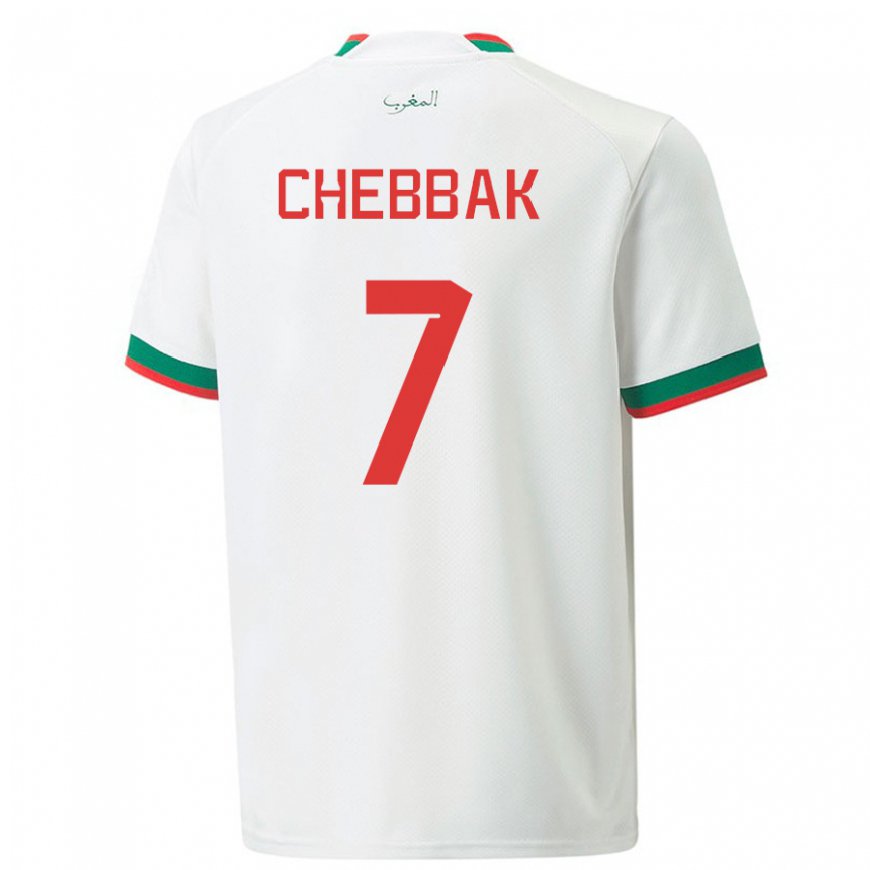 Kandiny Kinder Marokkanische Ghizlane Chebbak #7 Weiß Auswärtstrikot Trikot 22-24 T-shirt