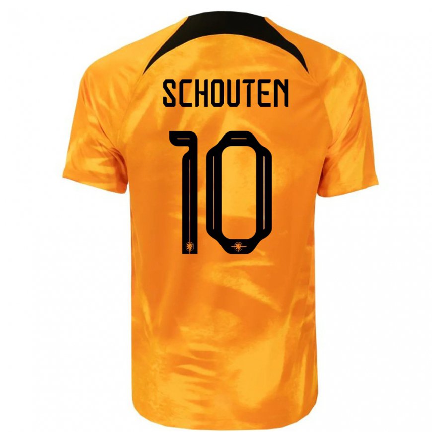 Kandiny Herren Niederländische Lewis Schouten #10 Laser-orange Heimtrikot Trikot 22-24 T-shirt
