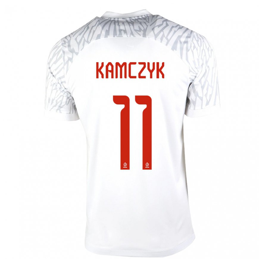 Kandiny Herren Polnische Ewelina Kamczyk #11 Weiß Heimtrikot Trikot 22-24 T-shirt