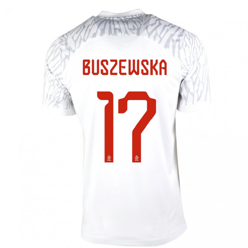 Kandiny Herren Polnische Zofia Buszewska #17 Weiß Heimtrikot Trikot 22-24 T-shirt
