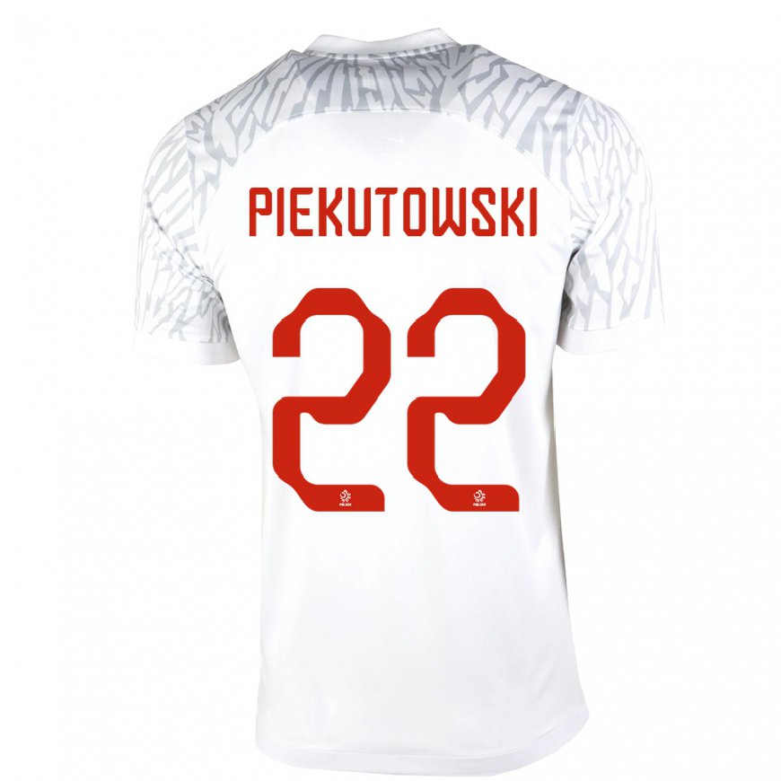 Kandiny Herren Polnische Milosz Piekutowski #22 Weiß Heimtrikot Trikot 22-24 T-shirt