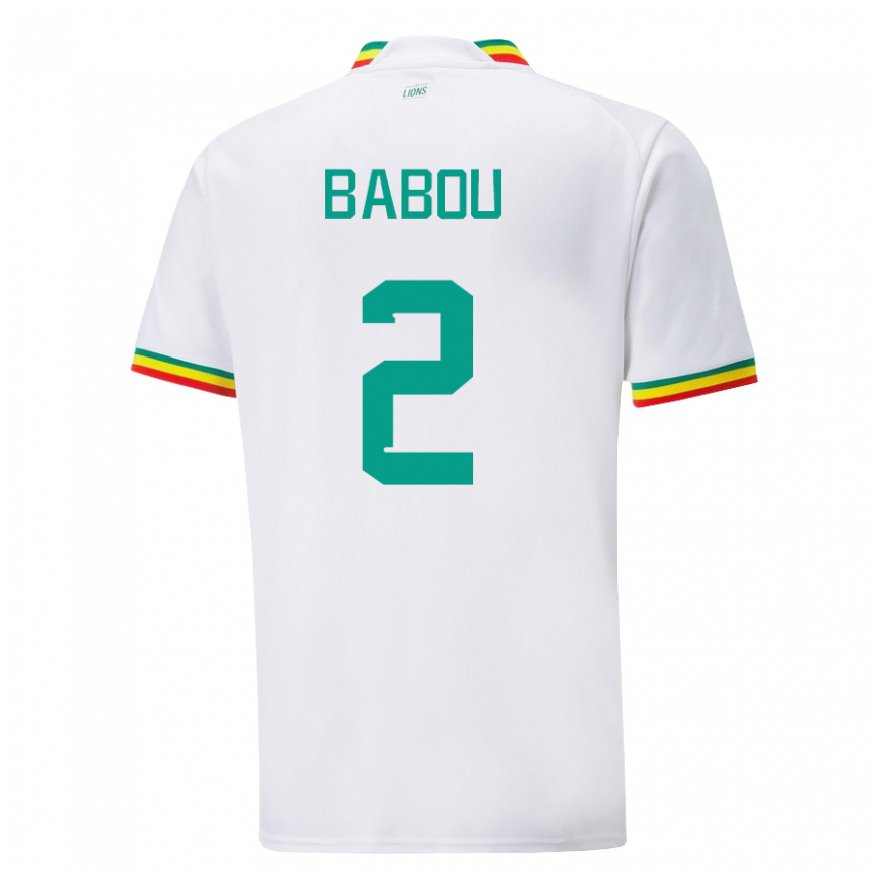 Kandiny Herren Senegalesische Marieme Babou #2 Weiß Heimtrikot Trikot 22-24 T-shirt