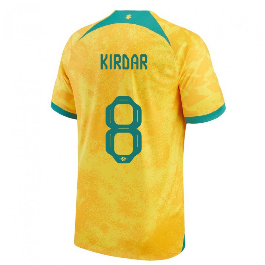 Kandiny Herren Australische Birkan Kirdar #8 Gold Heimtrikot Trikot 22-24 T-shirt