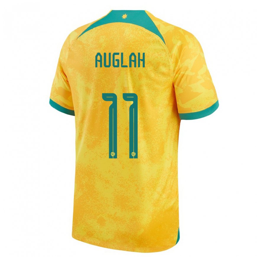 Kandiny Herren Australische Ali Auglah #11 Gold Heimtrikot Trikot 22-24 T-shirt