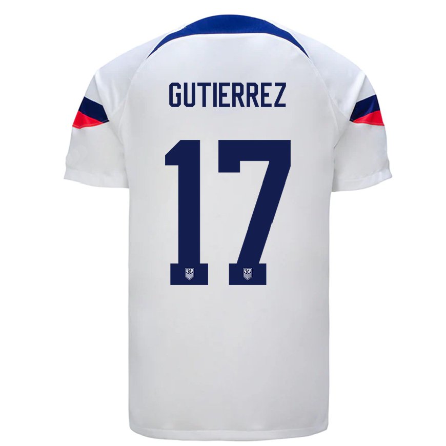 Kandiny Herren Us-amerikanische Brian Gutierrez #17 Weiß Heimtrikot Trikot 22-24 T-shirt