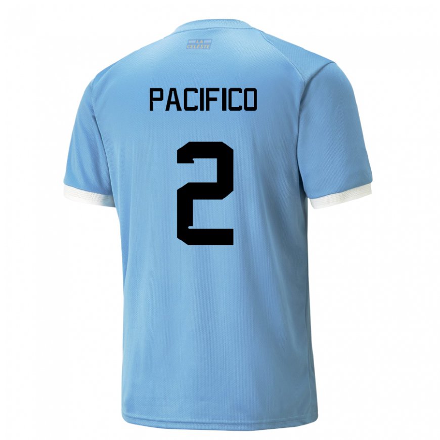 Kandiny Herren Uruguayische Patricio Pacifico #2 Blau Heimtrikot Trikot 22-24 T-shirt