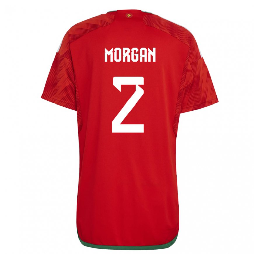 Kandiny Herren Walisische Ffion Morgan #2 Rot Heimtrikot Trikot 22-24 T-shirt