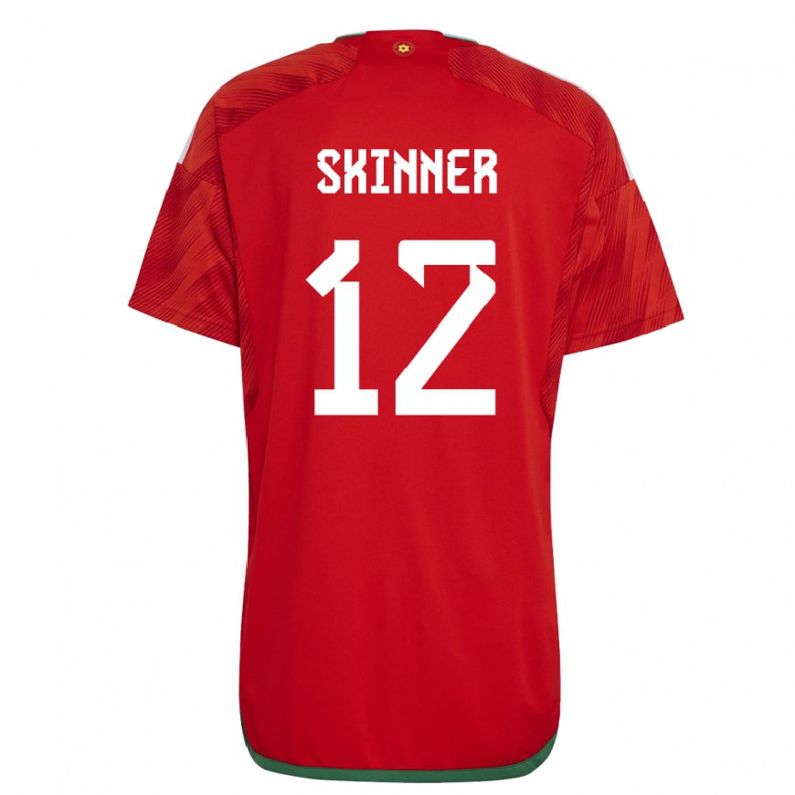 Kandiny Herren Walisische Claire Skinner #12 Rot Heimtrikot Trikot 22-24 T-shirt