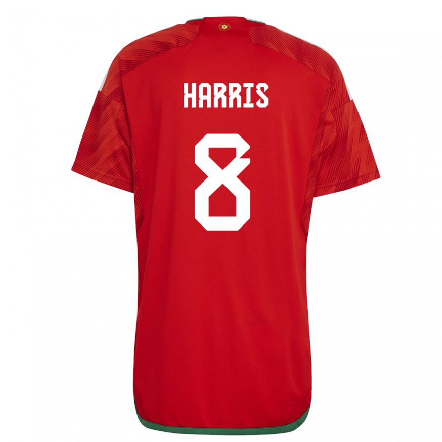 Kandiny Herren Walisische Luke Harris #8 Rot Heimtrikot Trikot 22-24 T-shirt