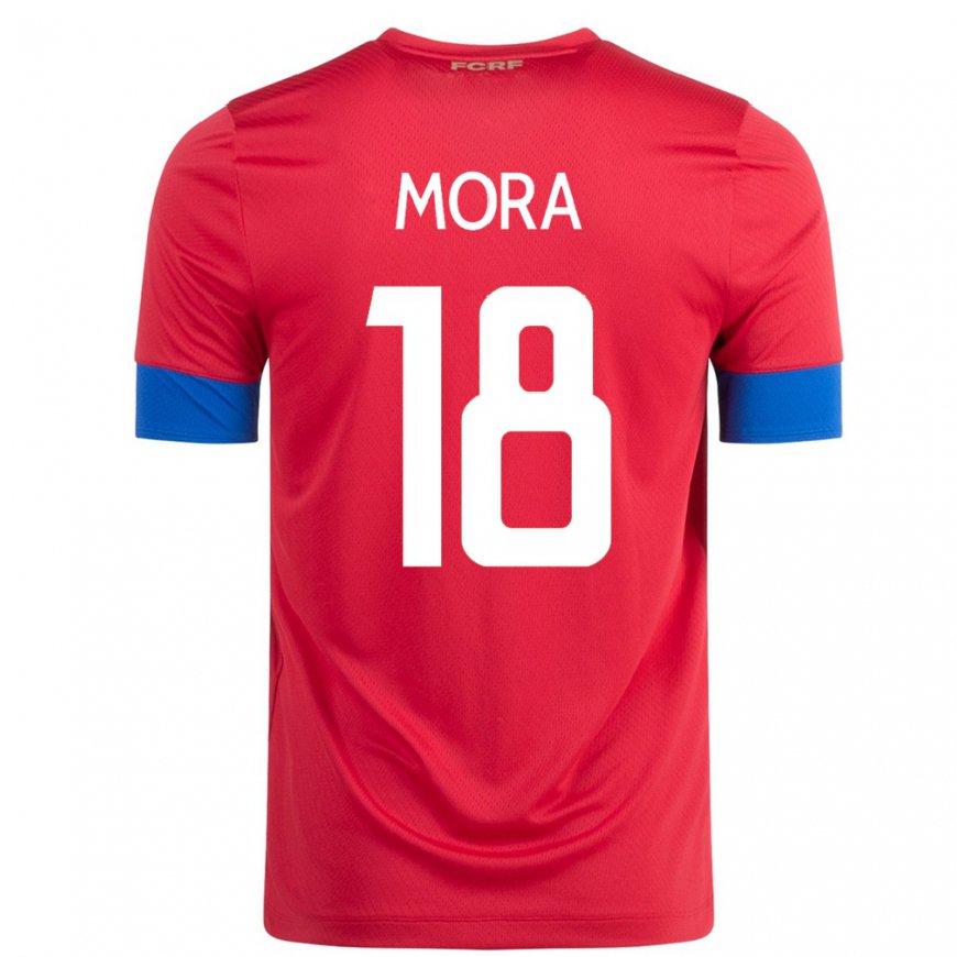 Kandiny Herren Costa-ricanische Bayron Mora #18 Rot Heimtrikot Trikot 22-24 T-shirt