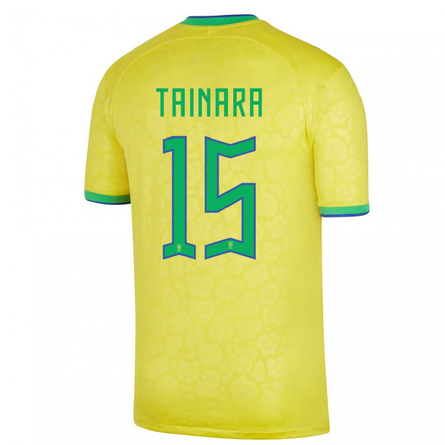 Kandiny Herren Brasilianische Tainara #15 Gelb Heimtrikot Trikot 22-24 T-shirt