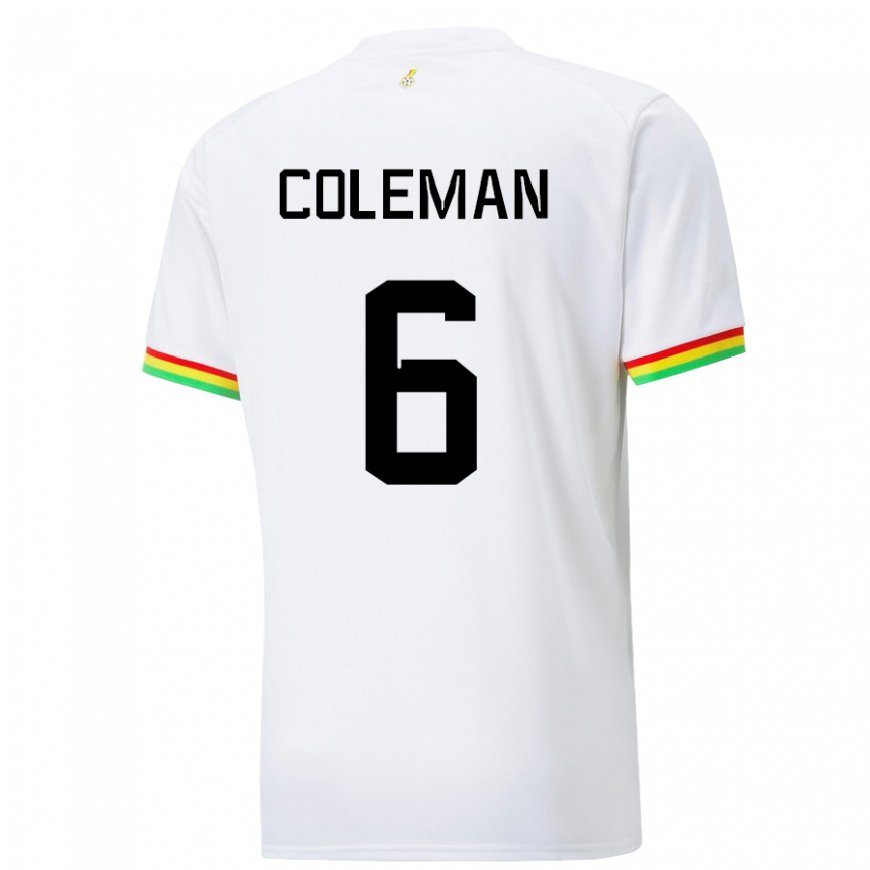 Kandiny Herren Ghanaische Ellen Coleman #6 Weiß Heimtrikot Trikot 22-24 T-shirt