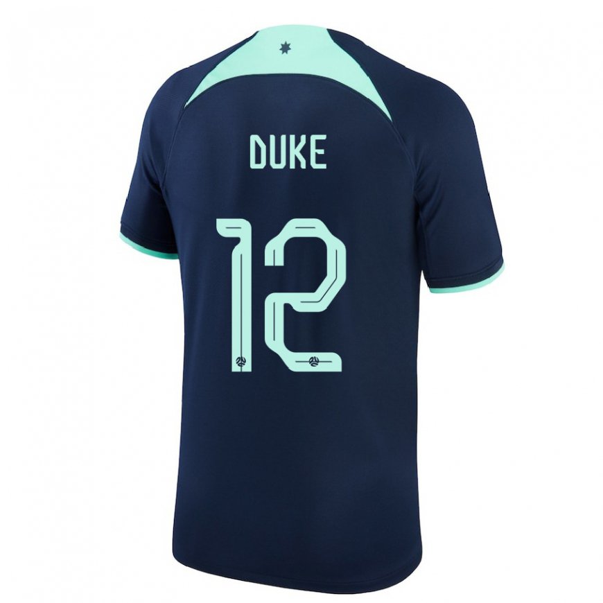 Kandiny Herren Australische Mitch Duke #12 Dunkelblau Auswärtstrikot Trikot 22-24 T-shirt