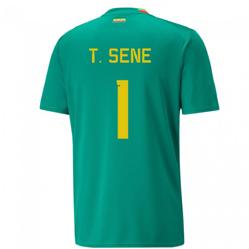 Kandiny Herren Senegalesische Thiaba Gueye Sene #1 Grün Auswärtstrikot Trikot 22-24 T-shirt
