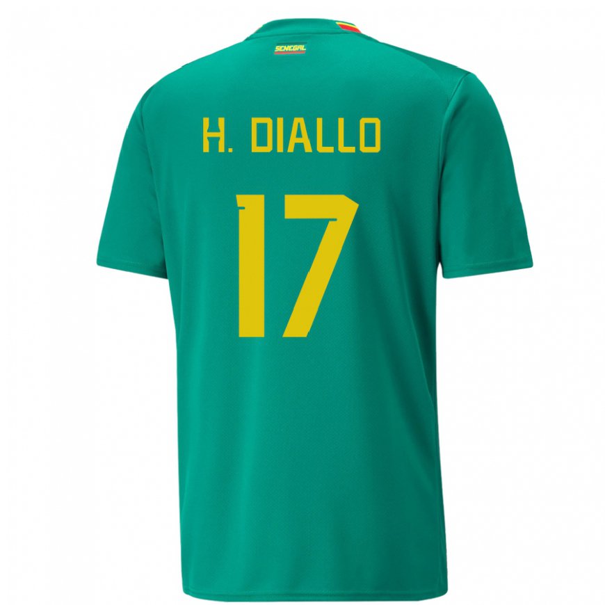 Kandiny Herren Senegalesische Hapsatou Malado Diallo #17 Grün Auswärtstrikot Trikot 22-24 T-shirt