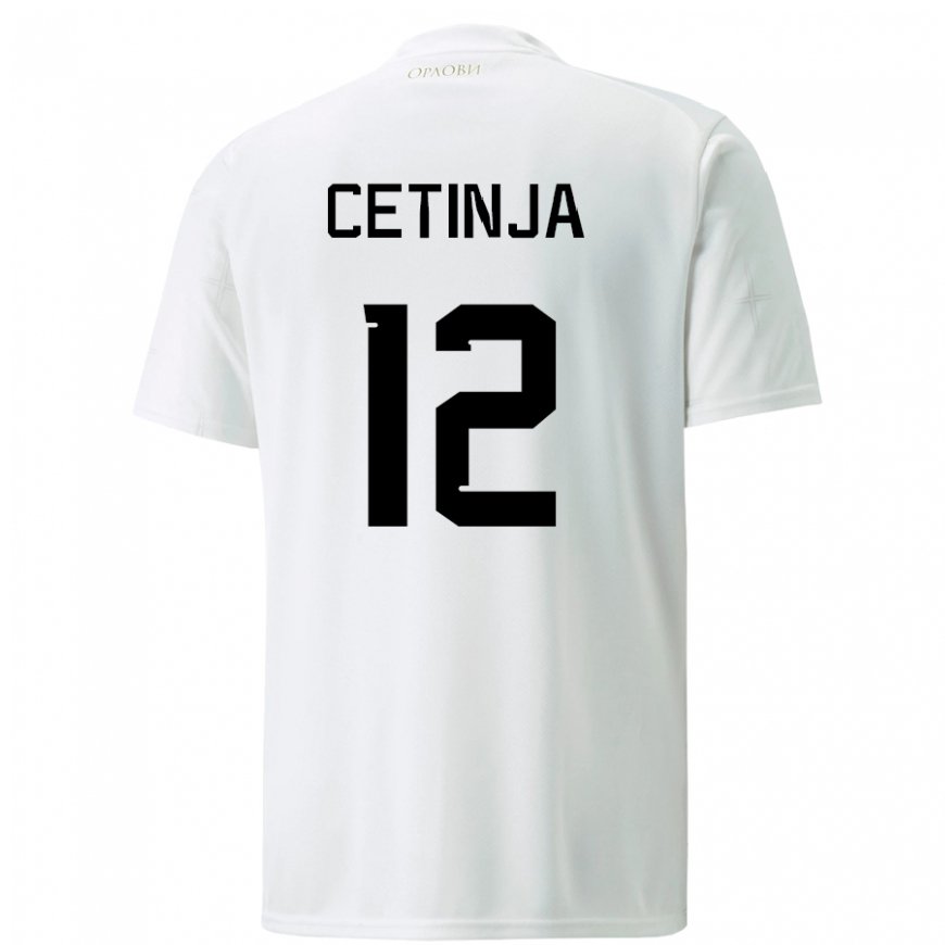 Kandiny Herren Serbische Sara Cetinja #12 Weiß Auswärtstrikot Trikot 22-24 T-shirt