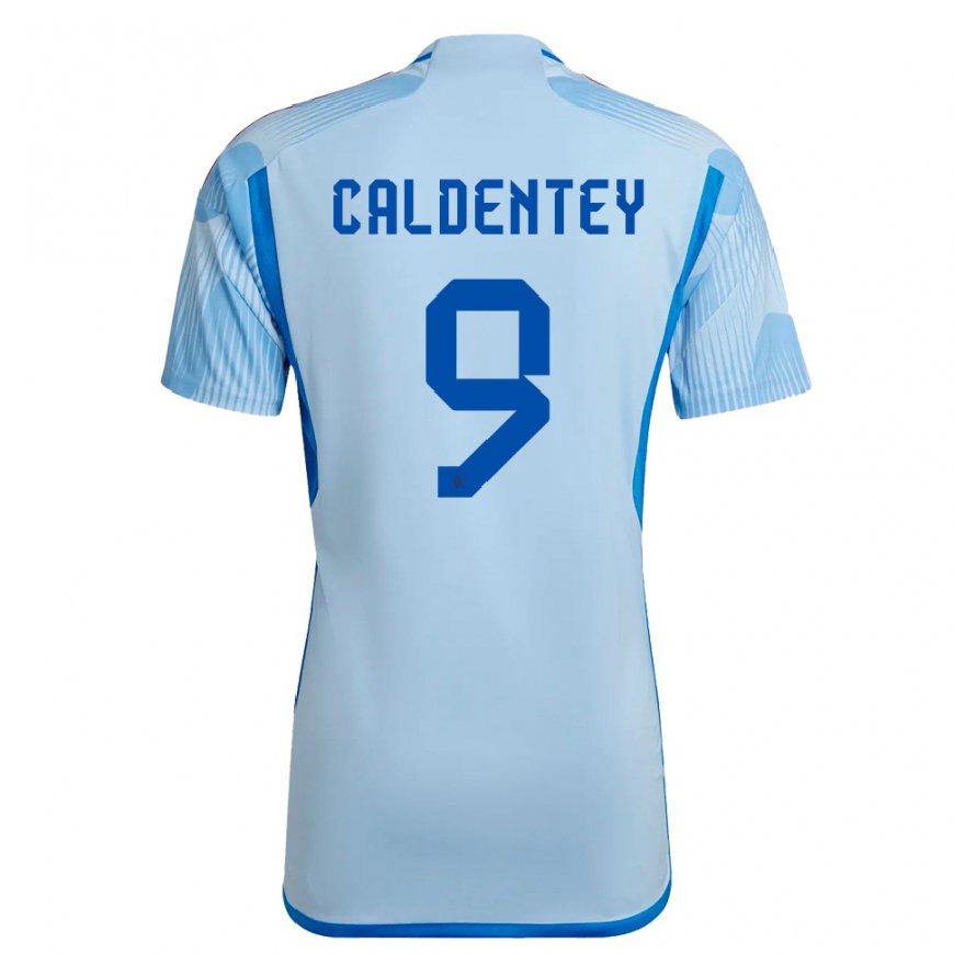 Kandiny Herren Spanische Mariona Caldentey #9 Himmelblau Auswärtstrikot Trikot 22-24 T-shirt