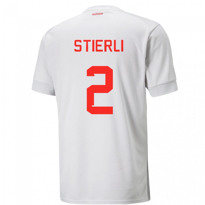 Kandiny Herren Schweizer Julia Stierli #2 Weiß Auswärtstrikot Trikot 22-24 T-shirt