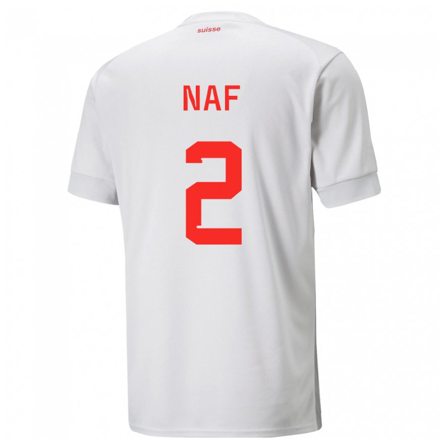 Kandiny Herren Schweizer Philip Naf #2 Weiß Auswärtstrikot Trikot 22-24 T-shirt